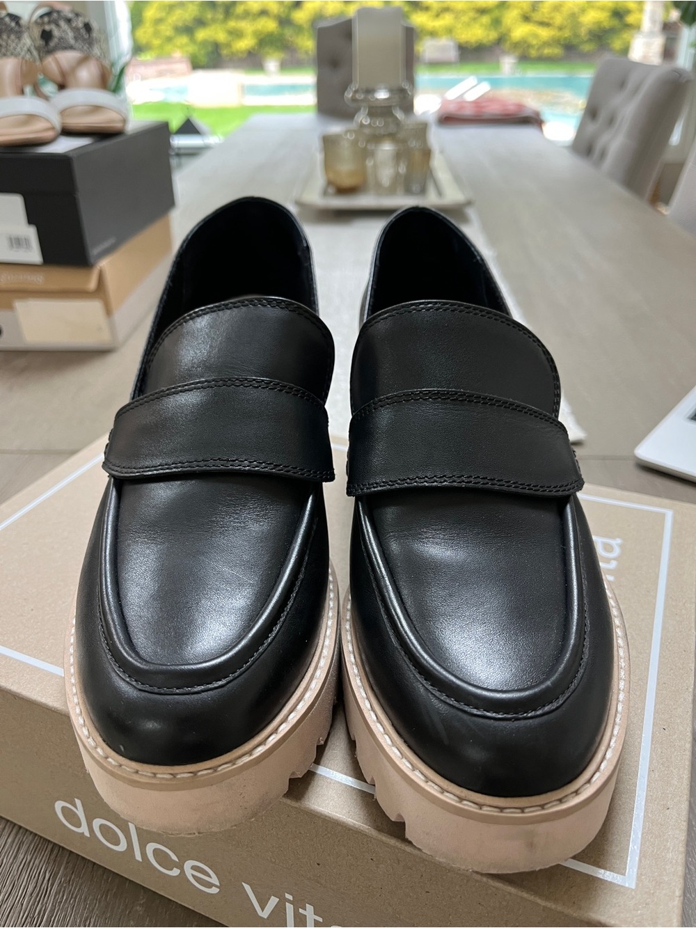 Dolce Vita Black Leather Penny Loafers